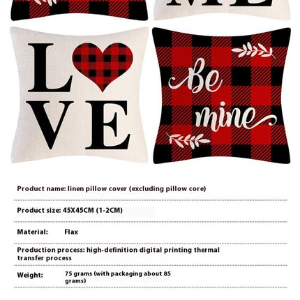 Heart Cushion Covers Love Square Throw Pillows Valentines Day Pillow Cover Valentines Day Decor for Home