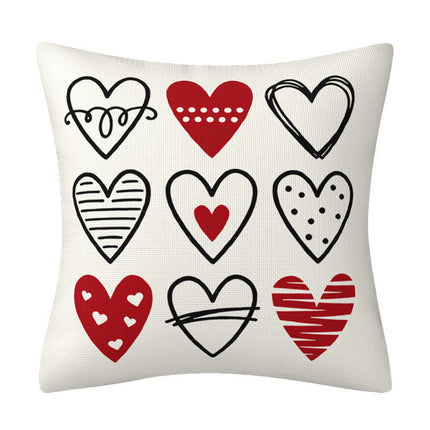 Waterproof Valentines Day Pillow Covers Red Heart Throw Pillow Cases Decorations Cushion Cover