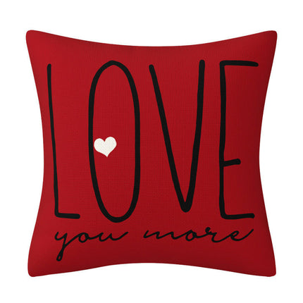 Waterproof Valentines Day Pillow Covers Red Heart Throw Pillow Cases Decorations Cushion Cover