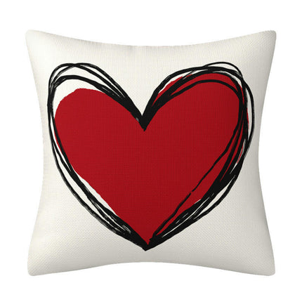 Waterproof Valentines Day Pillow Covers Red Heart Throw Pillow Cases Decorations Cushion Cover