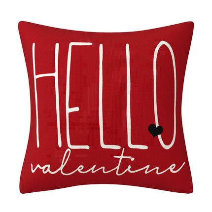 Waterproof Valentines Day Pillow Covers Red Heart Throw Pillow Cases Decorations Cushion Cover