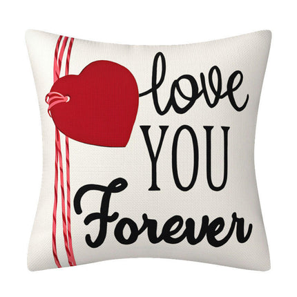 Love Heart Print Pillow Covers Valentine's Day Pillow Case Decorative Throw Pillow Case Cushion Cover Square