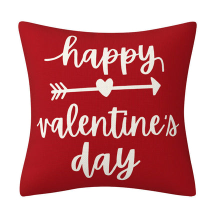 Love Heart Print Pillow Covers Valentine's Day Pillow Case Decorative Throw Pillow Case Cushion Cover Square