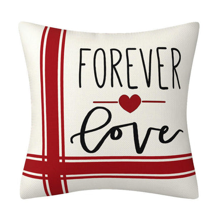 Happy Valentine's Day Throw Pillow Covers Heart Cushion Cases Decorative for Couch Sofa Decorations