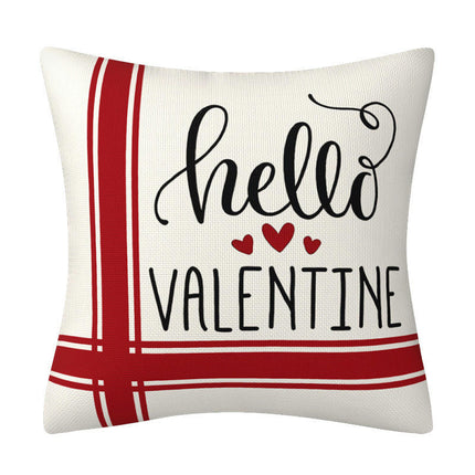 Happy Valentine's Day Throw Pillow Covers Heart Cushion Cases Decorative for Couch Sofa Decorations