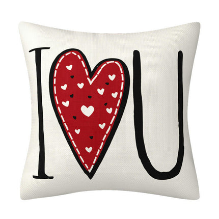 Heart Throw Pillow Cover Happy Valentine's Day Decorative Pillow Covers Cushion Case for Couch Sofa Bed