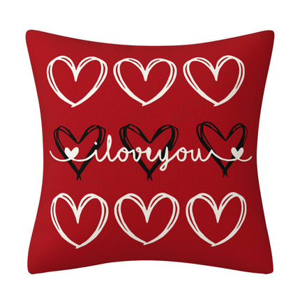 Heart Throw Pillow Cover Happy Valentine's Day Decorative Pillow Covers Cushion Case for Couch Sofa Bed