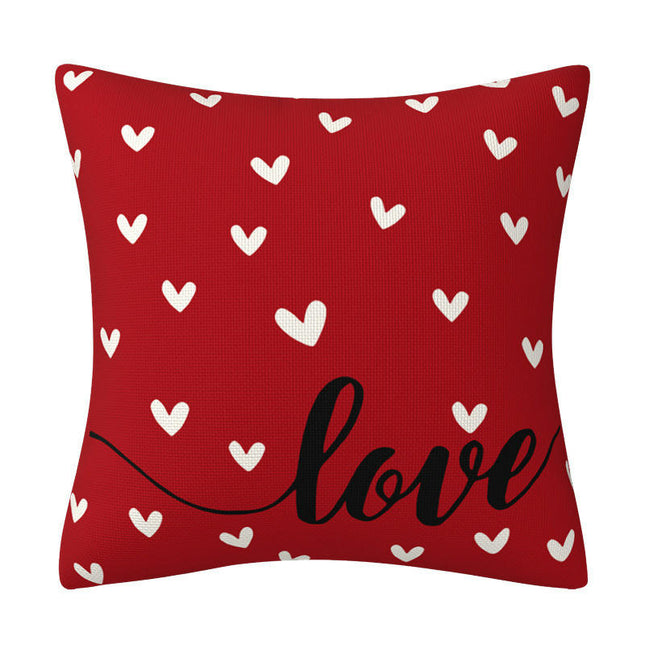 Heart Throw Pillow Cover Happy Valentine's Day Decorative Pillow Covers Cushion Case for Couch Sofa Bed