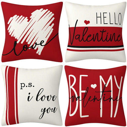 Valentines Day Pillow Covers Letter Heart Valentine's Throw Pillows Decorative Cushion Cases for Home