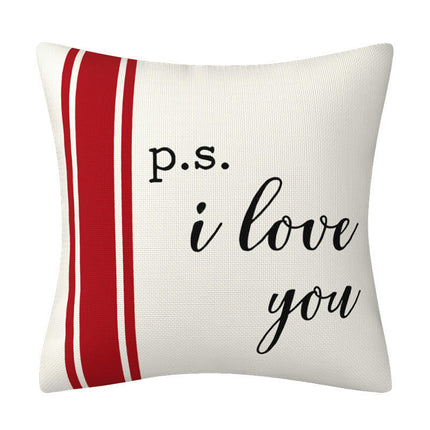 Valentines Day Pillow Covers Letter Heart Valentine's Throw Pillows Decorative Cushion Cases for Home