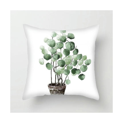 Green Tropical Leaves Throw Pillow Covers Decorative Pillowcase with Hidden Zipper for Sofa Couch Car Decor