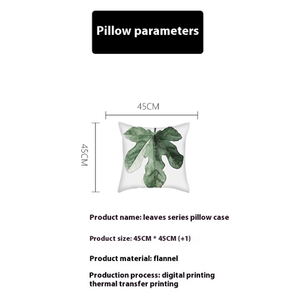 Green Tropical Leaves Throw Pillow Covers Decorative Pillowcase with Hidden Zipper for Sofa Couch Car Decor