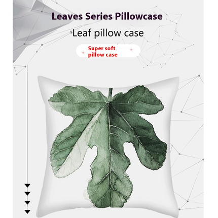 Green Tropical Leaves Throw Pillow Covers Decorative Pillowcase with Hidden Zipper for Sofa Couch Car Decor