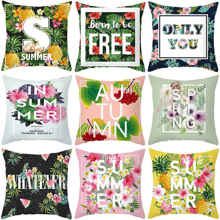 Outdoor Flower Throw Pillow Covers Waterproof Pillow Case Decorative Summer Cushion Case for Bed