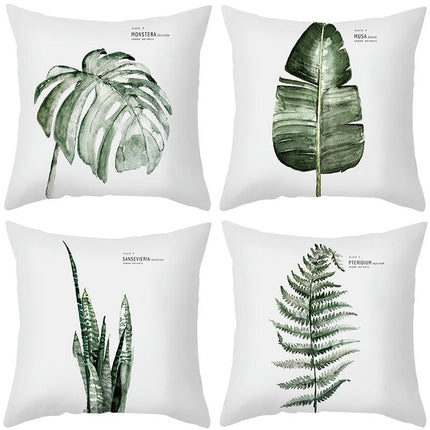 Green Outdoor Cushion Covers Waterproof Throw Pillow Covers Summer Leaves Pillows Cover Decorative for Home