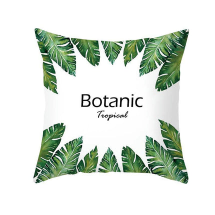 Green Plants Decorative Throw Pillow Covers Summer Square Pillow Cases Outdoor Sofa Home Decor Cushion Covers