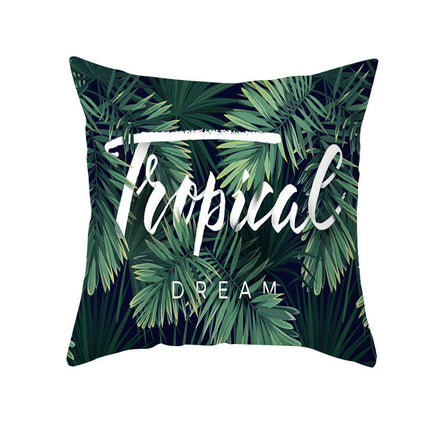 Green Plants Decorative Throw Pillow Covers Summer Square Pillow Cases Outdoor Sofa Home Decor Cushion Covers