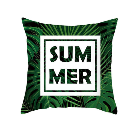 Green Plants Decorative Throw Pillow Covers Summer Square Pillow Cases Outdoor Sofa Home Decor Cushion Covers