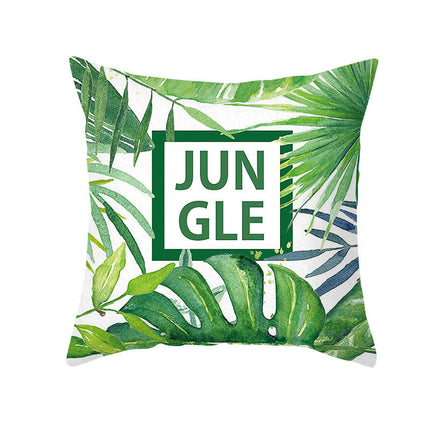 Green Plants Decorative Throw Pillow Covers Summer Square Pillow Cases Outdoor Sofa Home Decor Cushion Covers