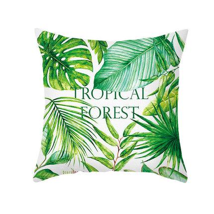 Green Plants Decorative Throw Pillow Covers Summer Square Pillow Cases Outdoor Sofa Home Decor Cushion Covers