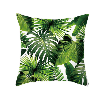 Decorative Throw Pillow Covers Summer Green Plants Square Pillow Cases Outdoor Sofa Home Decor Cushion Covers