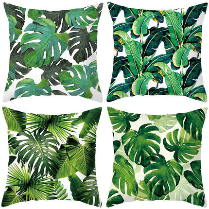 Decorative Throw Pillow Covers Summer Green Plants Square Pillow Cases Outdoor Sofa Home Decor Cushion Covers