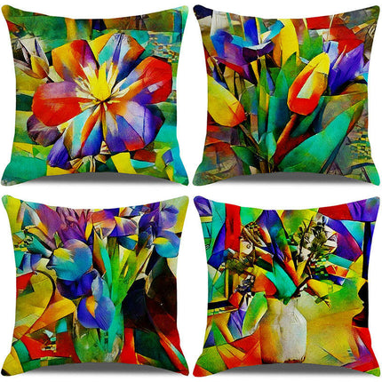 Decorative Throw Pillow Covers Abstract flowers Square Pillow Cases Outdoor Sofa Home Decor Cushion Covers