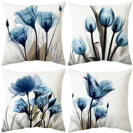 Floral Throw Pillow Covers Spring Summer Farmhouse Pillowcase Cushion Cases for Sofa Bed Home Car Decor