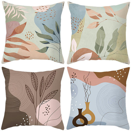 Modern Home Decorative Throw Pillow Cover Abstract Flowers Plants Pillow Cushion Covers for Sofa Bed