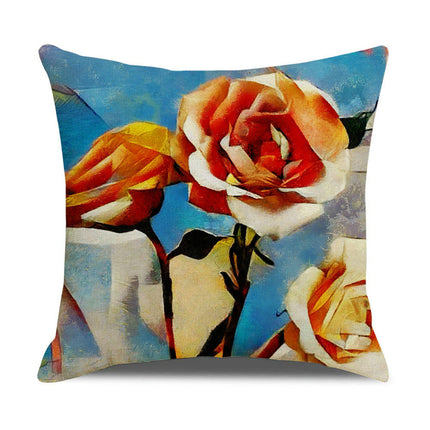 Throw Pillow Covers,Abstract Decorative Pillow Covers Floral Couch Sofa Bed Invisible Zipper Pillow Covers