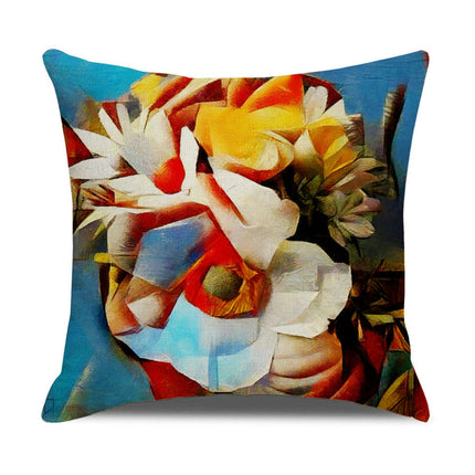 Throw Pillow Covers,Abstract Decorative Pillow Covers Floral Couch Sofa Bed Invisible Zipper Pillow Covers