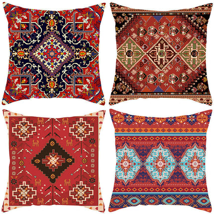 Outdoor Throw Pillow Covers Boho Cushion Cases Square Ethnic Style Pillowcase for Home Decor-A