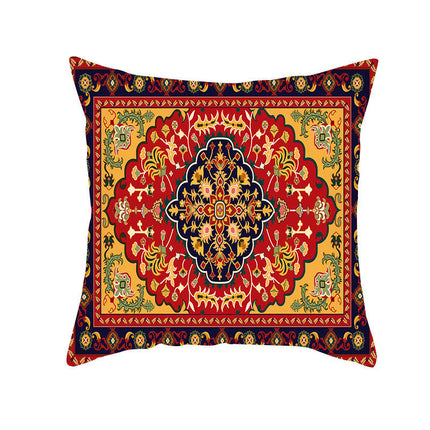 Outdoor Throw Pillow Covers Boho Cushion Cases Square Ethnic Style Pillowcase for Home Decor-A