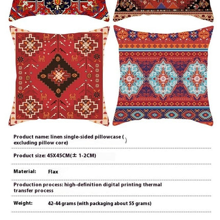 Outdoor Throw Pillow Covers Boho Cushion Cases Square Ethnic Style Pillowcase for Home Decor-A