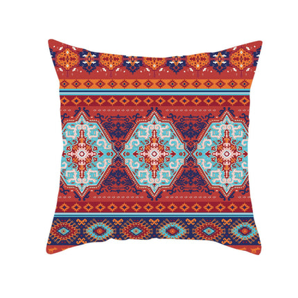 Outdoor Throw Pillow Covers Boho Cushion Cases Square Ethnic Style Pillowcase for Home Decor-A