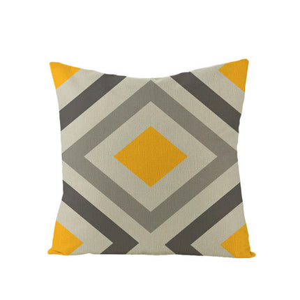 Geometric Pillow Covers Throw Pillowcase-Yellow Decorative Pillow Cover Soft Cushion Case for Home Decor