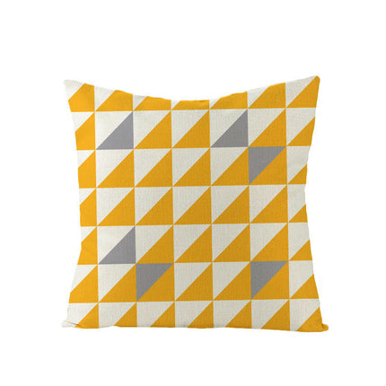 Geometric Pillow Covers Throw Pillowcase-Yellow Decorative Pillow Cover Soft Cushion Case for Home Decor