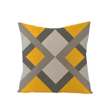 Geometric Pillow Covers Throw Pillowcase-Yellow Decorative Pillow Cover Soft Cushion Case for Home Decor