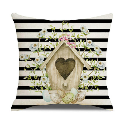 Easter Throw Pillow Covers Soft Easter Eggs Cushion Case Farmhouse Pillowcase Decor for Sofa