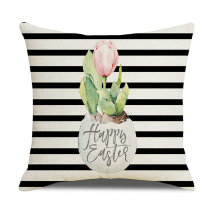 Easter Throw Pillow Covers Soft Easter Eggs Cushion Case Farmhouse Pillowcase Decor for Sofa