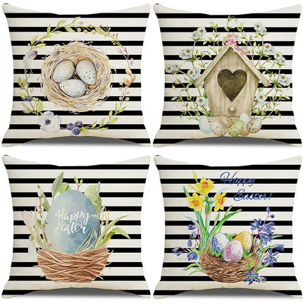 Easter Throw Pillow Covers Soft Easter Eggs Cushion Case Farmhouse Pillowcase Decor for Sofa