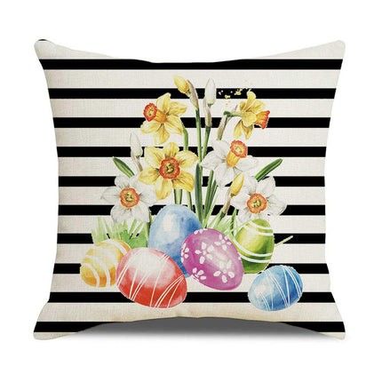 Easter Throw Pillow Covers Soft Easter Eggs Cushion Case Farmhouse Pillowcase Decor for Sofa