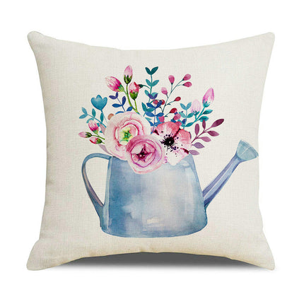 Throw Pillow Covers Soft Cushion Covers Spring Flower Style  Decorative Pillow Cases for Sofa Home Decor