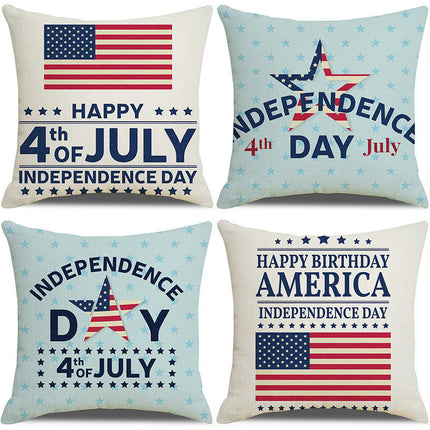 Throw Pillow Covers Day USA Patriotic Independence Decorative Pillow Cases Home Decor Square Pillowcases