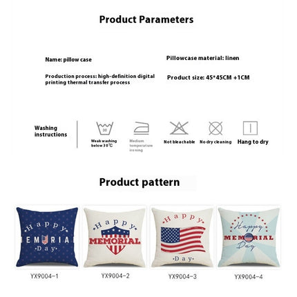 Pillow Covers America Flag Throw Pillow Covers Independence Memorial Day Pillow Cover for Home Decor