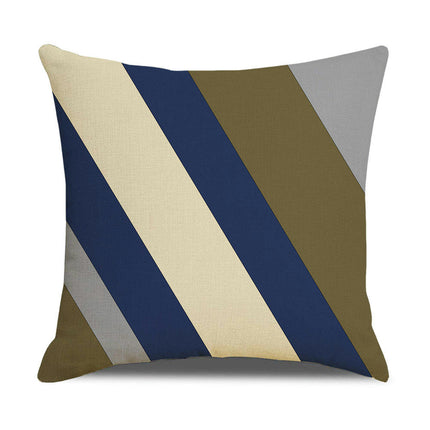 Farmhouse Pillow Covers Geometric Striped Square Decorative Throw Pillow Case for Home Decorations-A