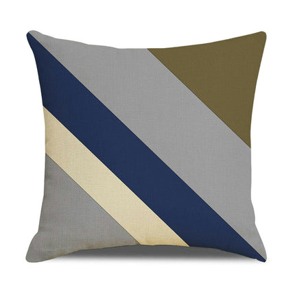 Farmhouse Pillow Covers Geometric Striped Square Decorative Throw Pillow Case for Home Decorations-A