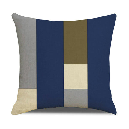 Farmhouse Pillow Covers Geometric Striped Square Decorative Throw Pillow Case for Home Decorations-A