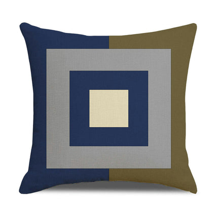 Farmhouse Pillow Covers Geometric Striped Square Decorative Throw Pillow Case for Home Decorations-A