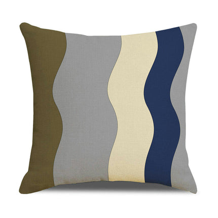 Farmhouse Pillow Covers Geometric Striped Square Decorative Throw Pillow Case for Home Decorations-A